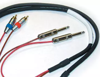 10 Foot Unbalanced Dual RCA - Dual 1/4 Cable
